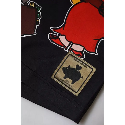 Dolce & Gabbana Black 2019 Year Of The Pig Crew Neck T-shirt - T-shirts