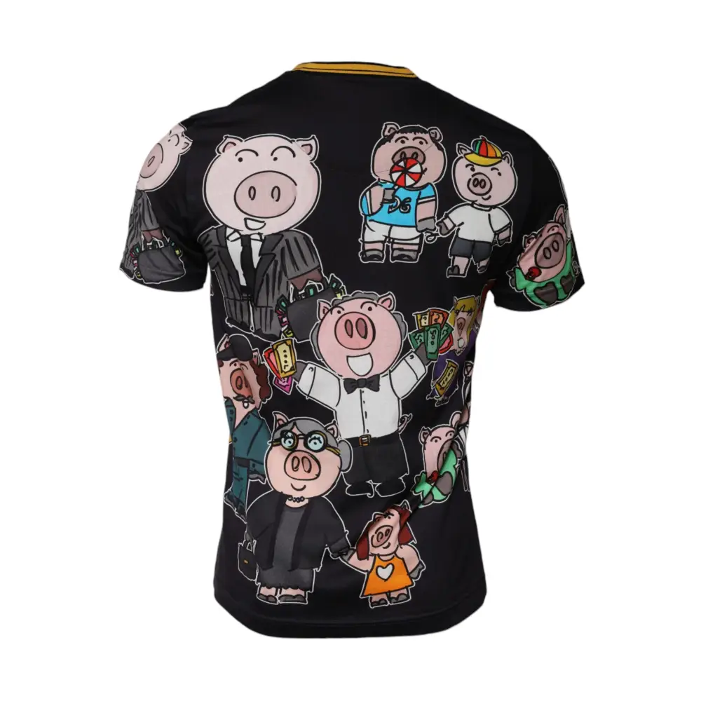Dolce & Gabbana Black 2019 Year Of The Pig Crew Neck T-shirt - T-shirts