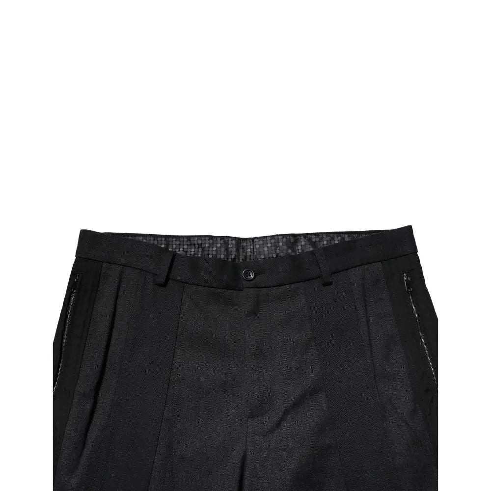 Dolce & Gabbana Black Cotton Dress Slim Formal Pants