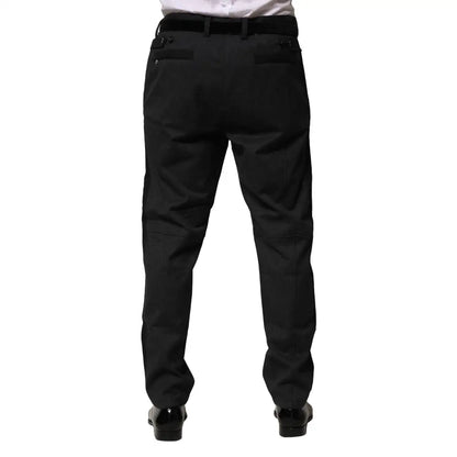 Dolce & Gabbana Black Cotton Dress Slim Formal Pants