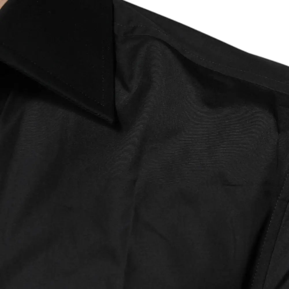 Dolce & Gabbana Black Cotton Formal Long Sleeves Dress Shirt