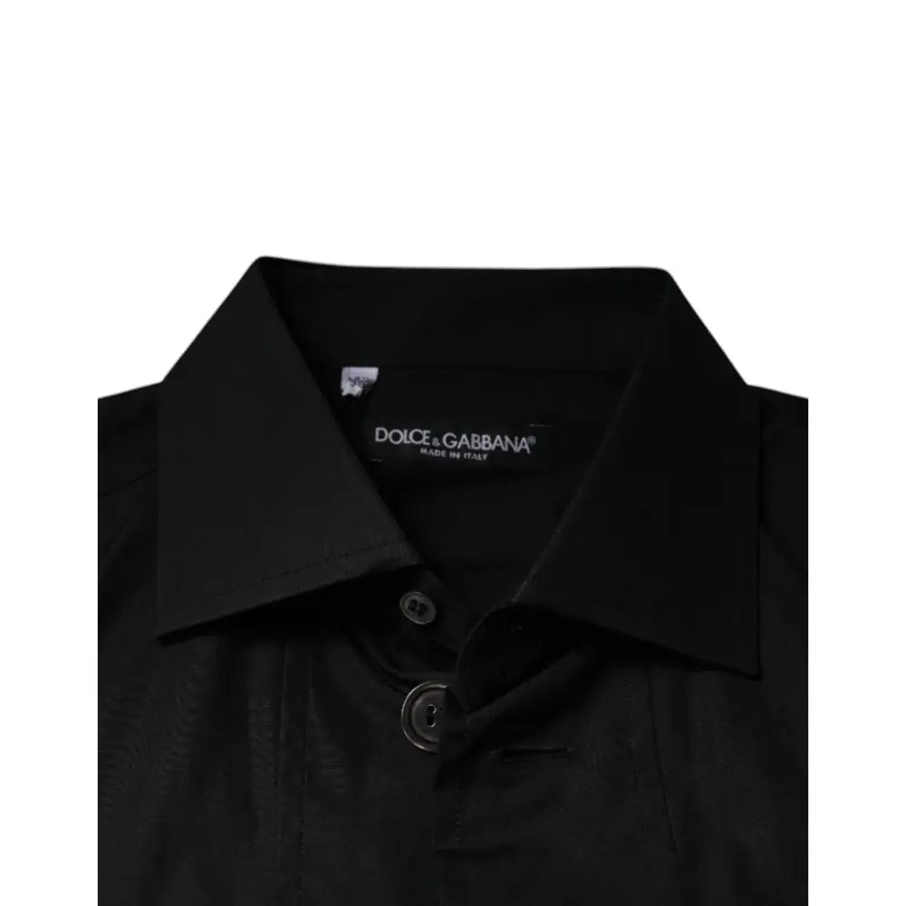 Dolce & Gabbana Black Cotton Formal Long Sleeves Dress Shirt