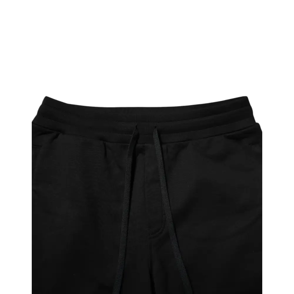 Dolce & Gabbana Black Cotton Logo Tape Men Jogger Pants - Bukser