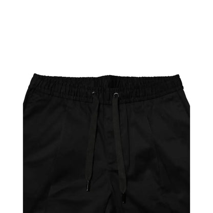 Dolce & Gabbana Black Cotton Mid Waist Jogger Pants
