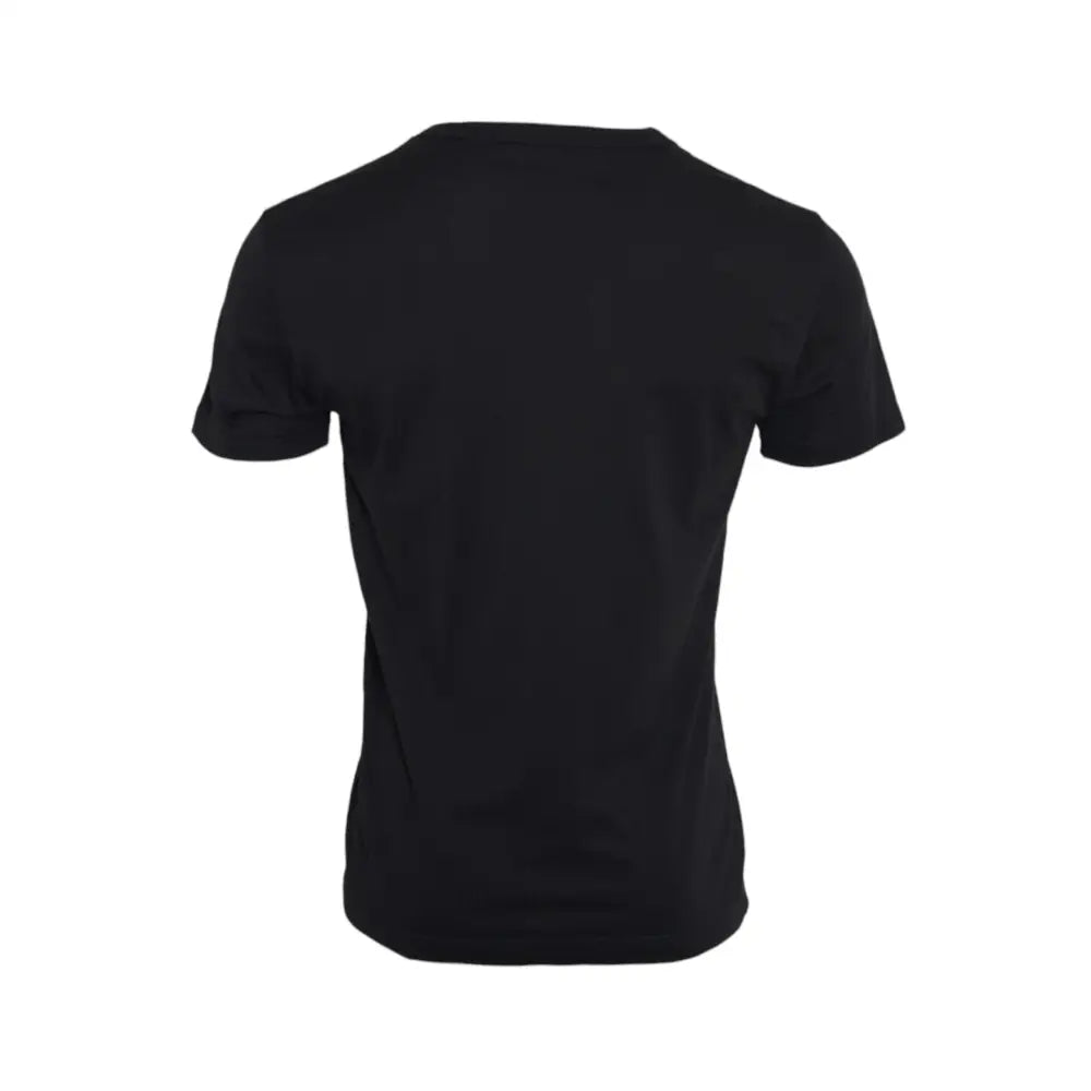Dolce & Gabbana Black Cotton Silver Chain Short Sleeve T-shirt