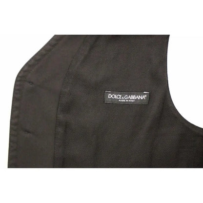 Dolce & Gabbana Black Cotton Viscose Dress Vest Blazer