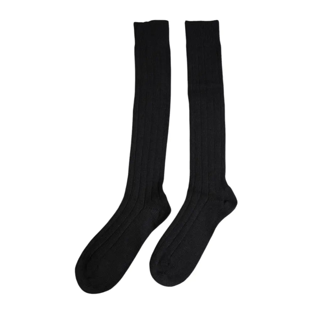Dolce & Gabbana Black DG Logo Print Over The Calf Socks