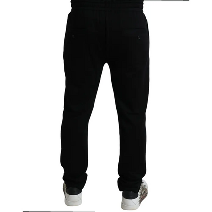 Dolce & Gabbana black DG logo skinny jogger sweatpants with elastic waistband
