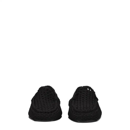 Dolce & Gabbana Black Fabric Slip-On Loafers - Loafers