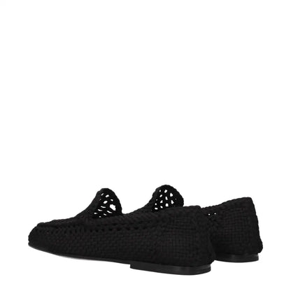 Dolce & Gabbana Black Fabric Slip-On Loafers - Loafers