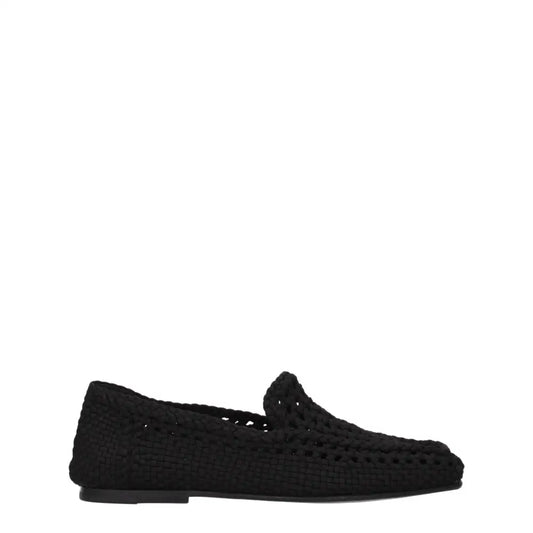 Dolce & Gabbana Black Fabric Slip-On Loafers - Loafers
