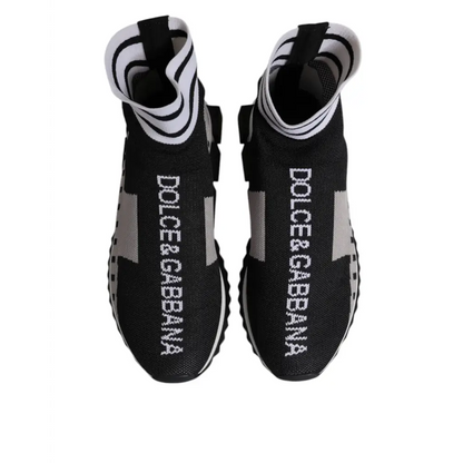 Dolce & Gabbana sorte grå Sorrento sokkesneakers til kvinder, 100% originale