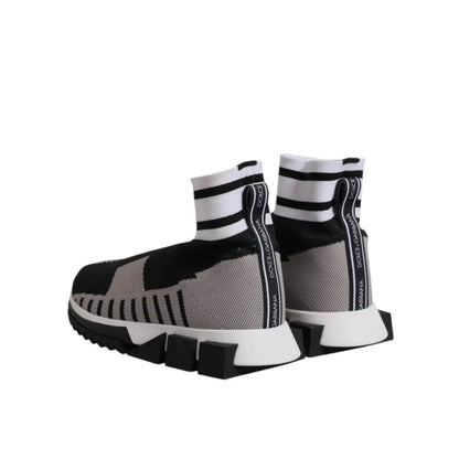 Dolce & Gabbana Black Gray Sorrento Socks Women Sneakers Shoes