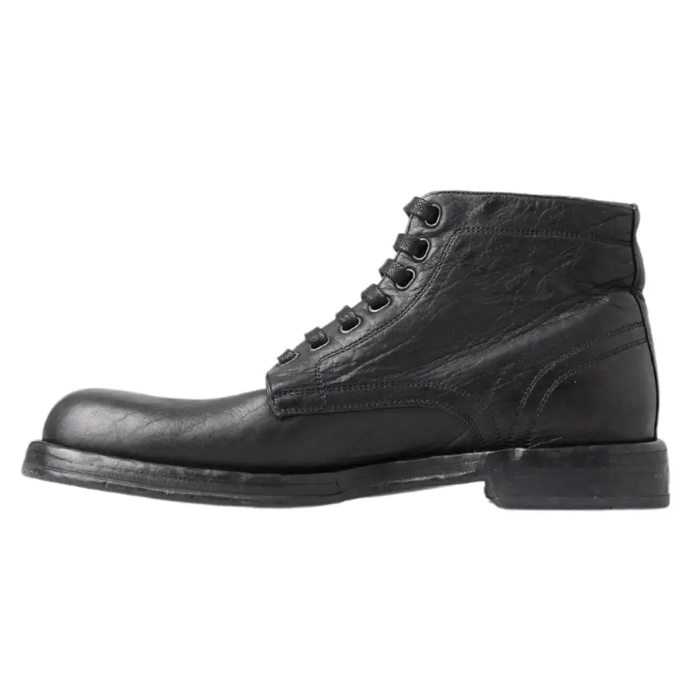 Dolce & Gabbana Black Horse Leather Perugino Boots - Støvler