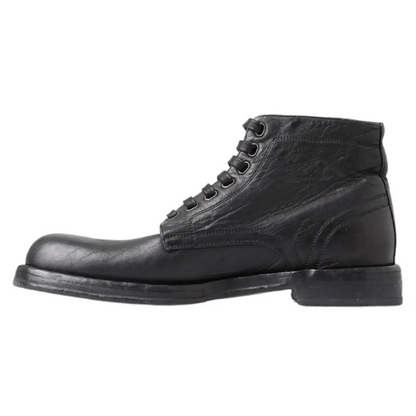 Dolce & Gabbana Black Horse Leather Perugino Boots - Støvler