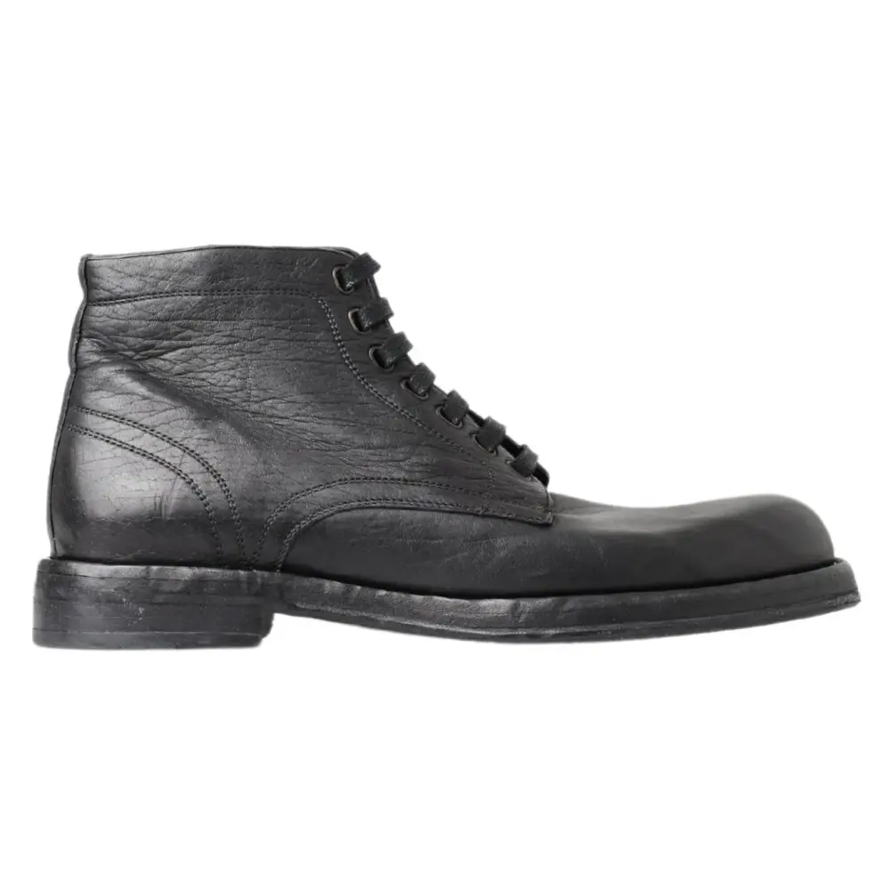 Dolce & Gabbana Black Horse Leather Perugino Boots - Støvler