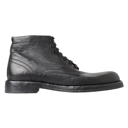 Dolce & Gabbana Black Horse Leather Perugino Boots - Støvler