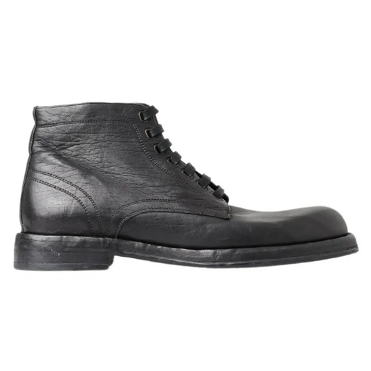 Dolce & Gabbana Black Horse Leather Perugino Boots - Støvler
