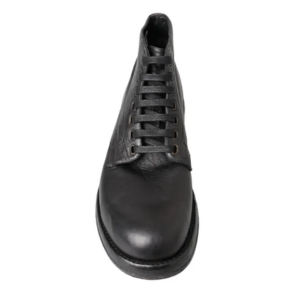 Dolce & Gabbana Black Horse Leather Perugino Boots - Støvler