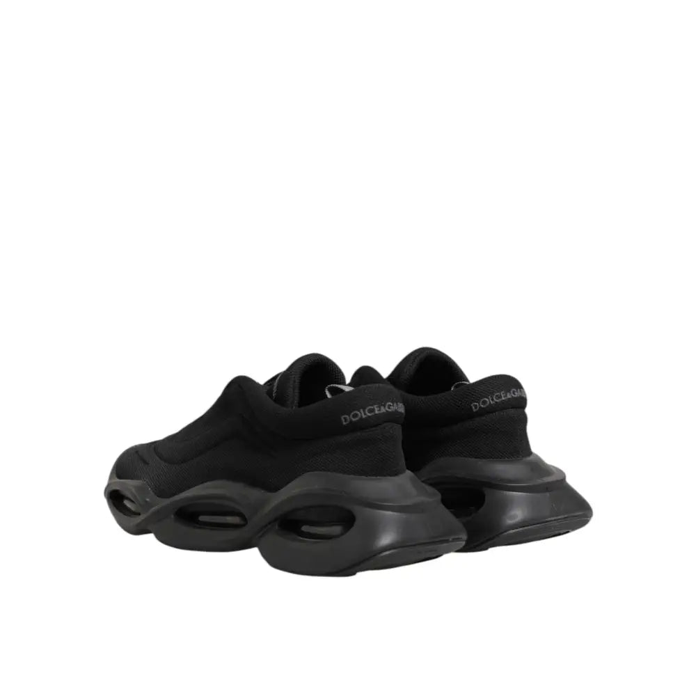 Dolce & Gabbana Black Lace Up Wave Low Top Men Sneakers Shoes