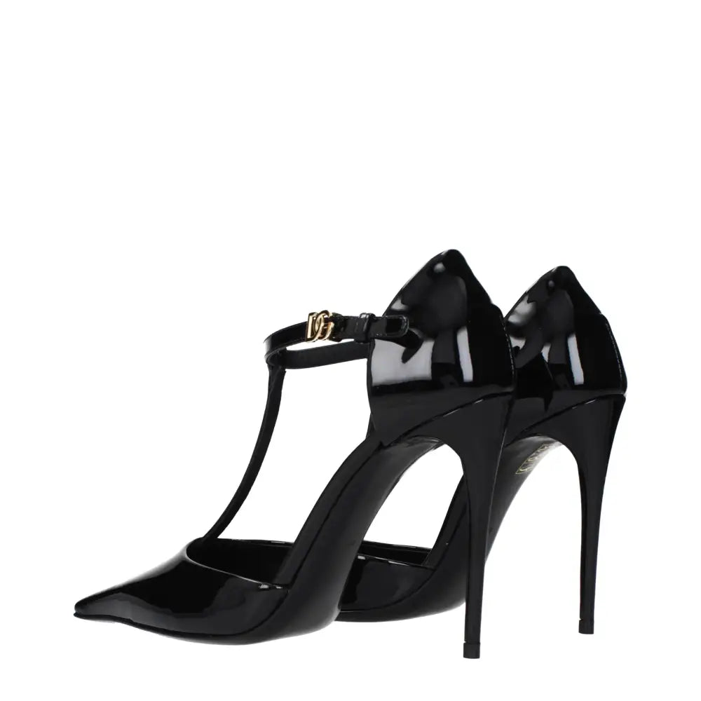 Dolce & Gabbana Black Leather High Heel Pumps - Højhælede sko