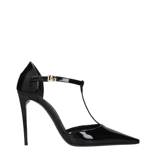 Dolce & Gabbana Black Leather High Heel Pumps - Højhælede sko