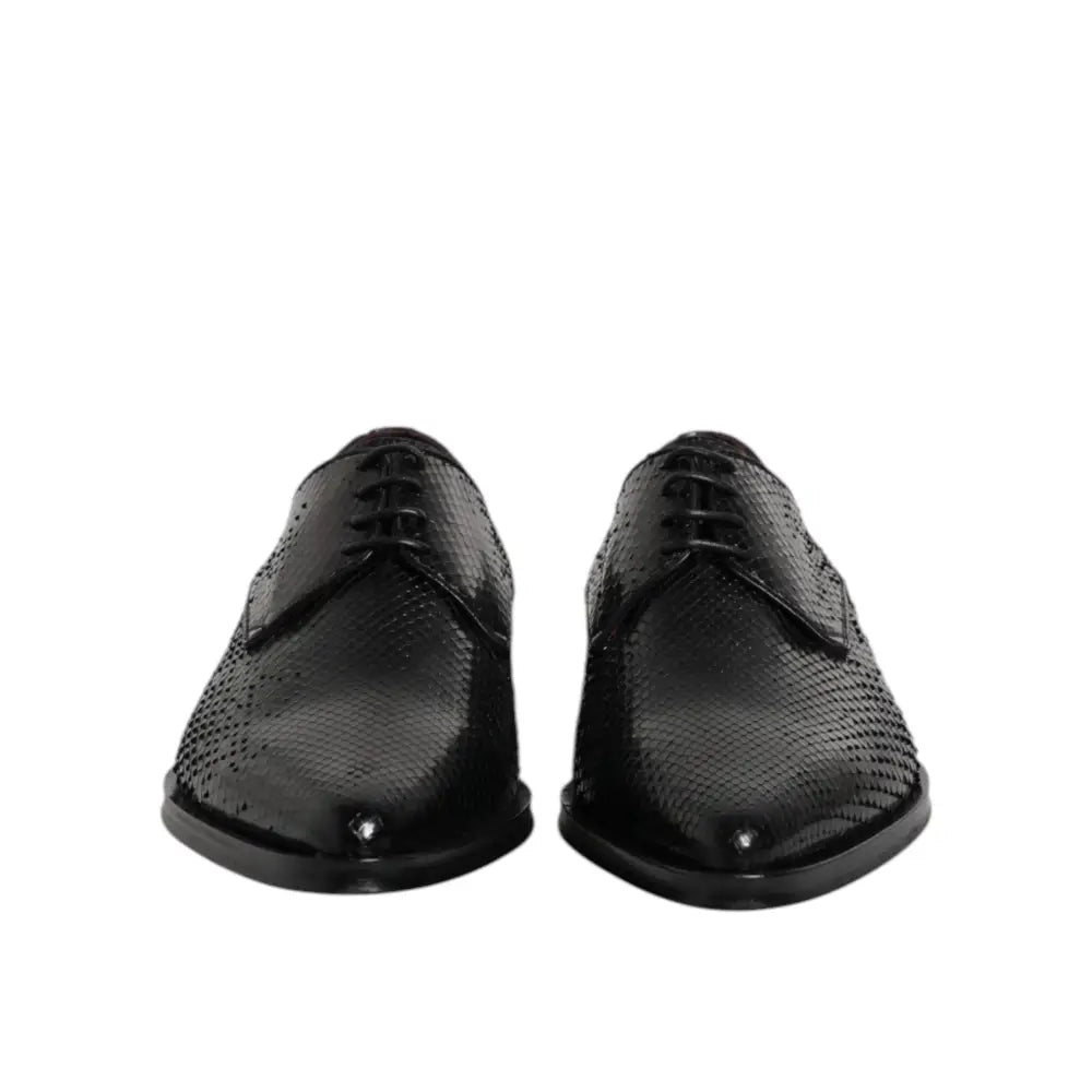 Dolce & Gabbana Black Leather Lace Up Dress Men Derby Shoes