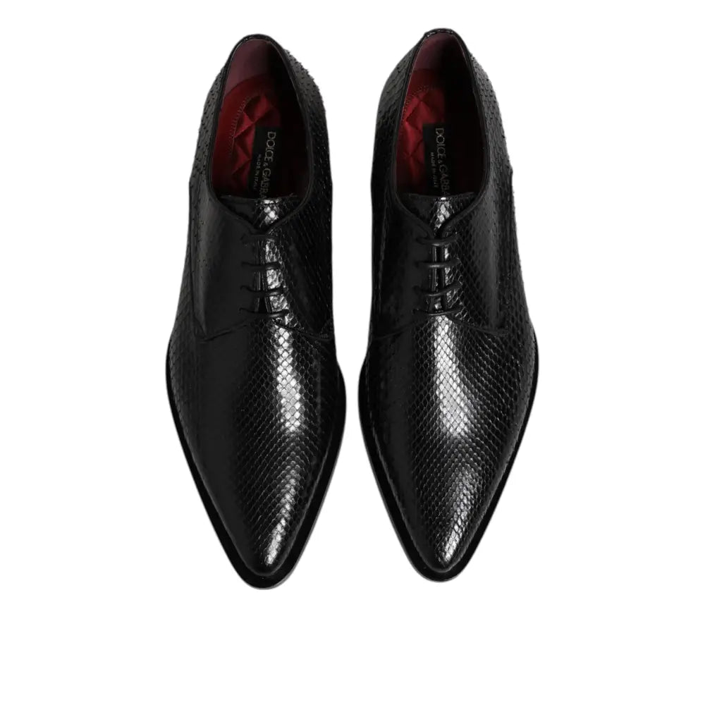 Dolce & Gabbana Black Leather Lace Up Dress Men Derby Shoes