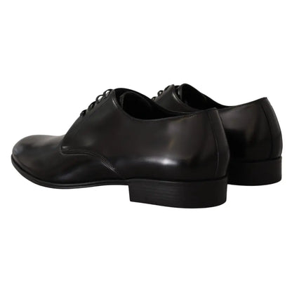 Dolce & Gabbana Black Leather Lace Up Formal Derby Shoes