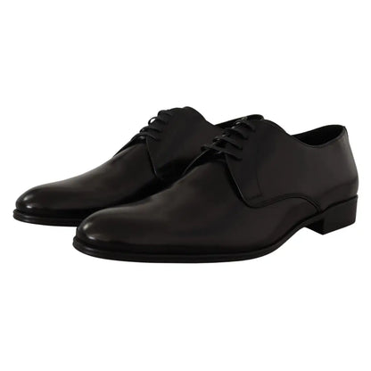 Dolce & Gabbana Black Leather Lace Up Formal Derby Shoes