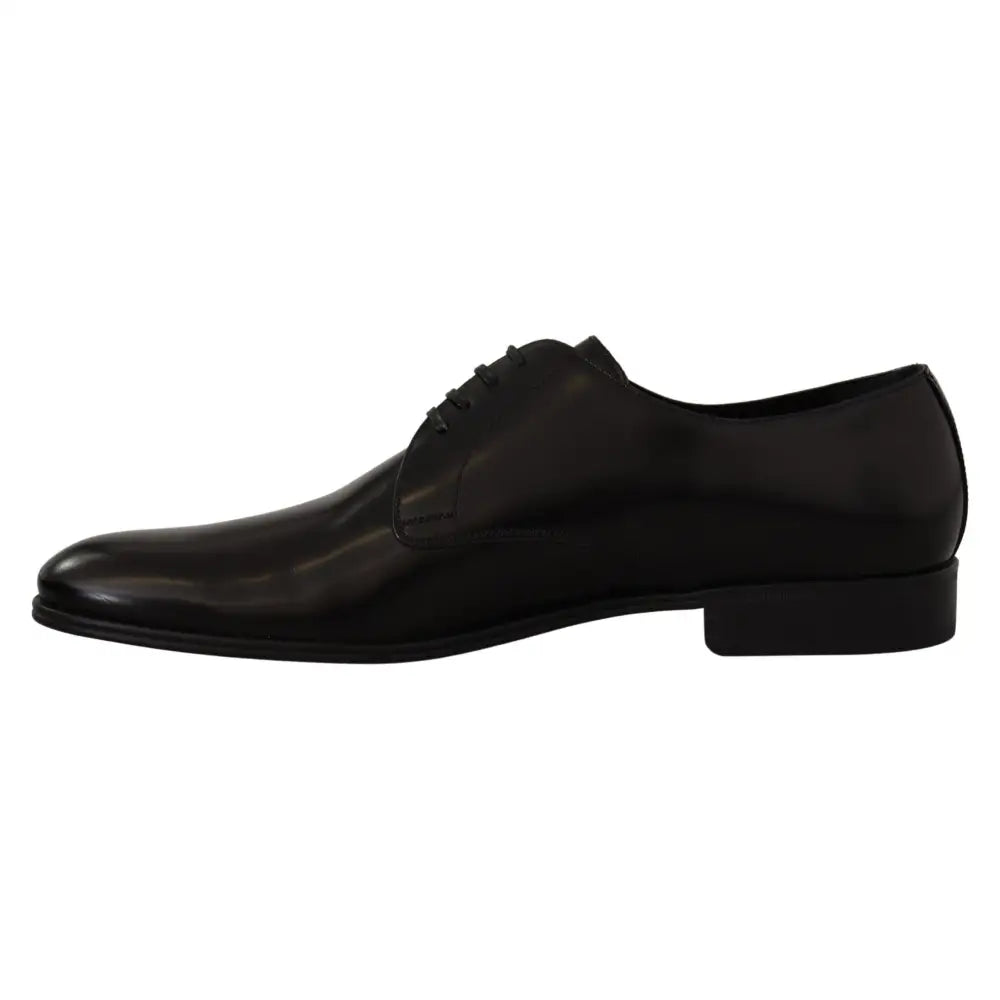 Dolce & Gabbana Black Leather Lace Up Formal Derby Shoes