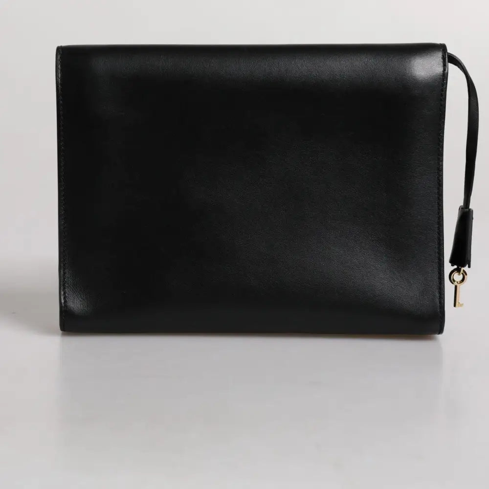 Dolce & Gabbana Black Leather Logo Plaque Document Briefcase Bag