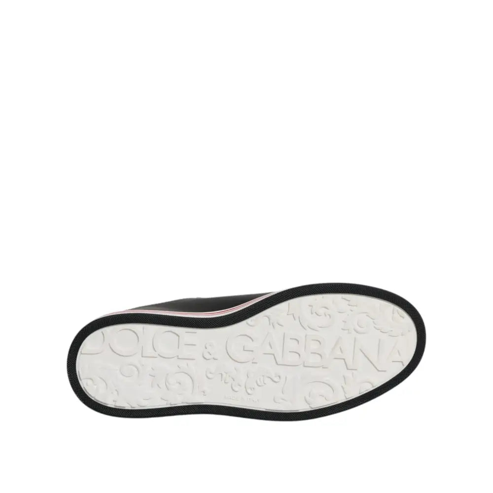 Dolce & Gabbana Black Leather Low Top Men Sneakers Shoes
