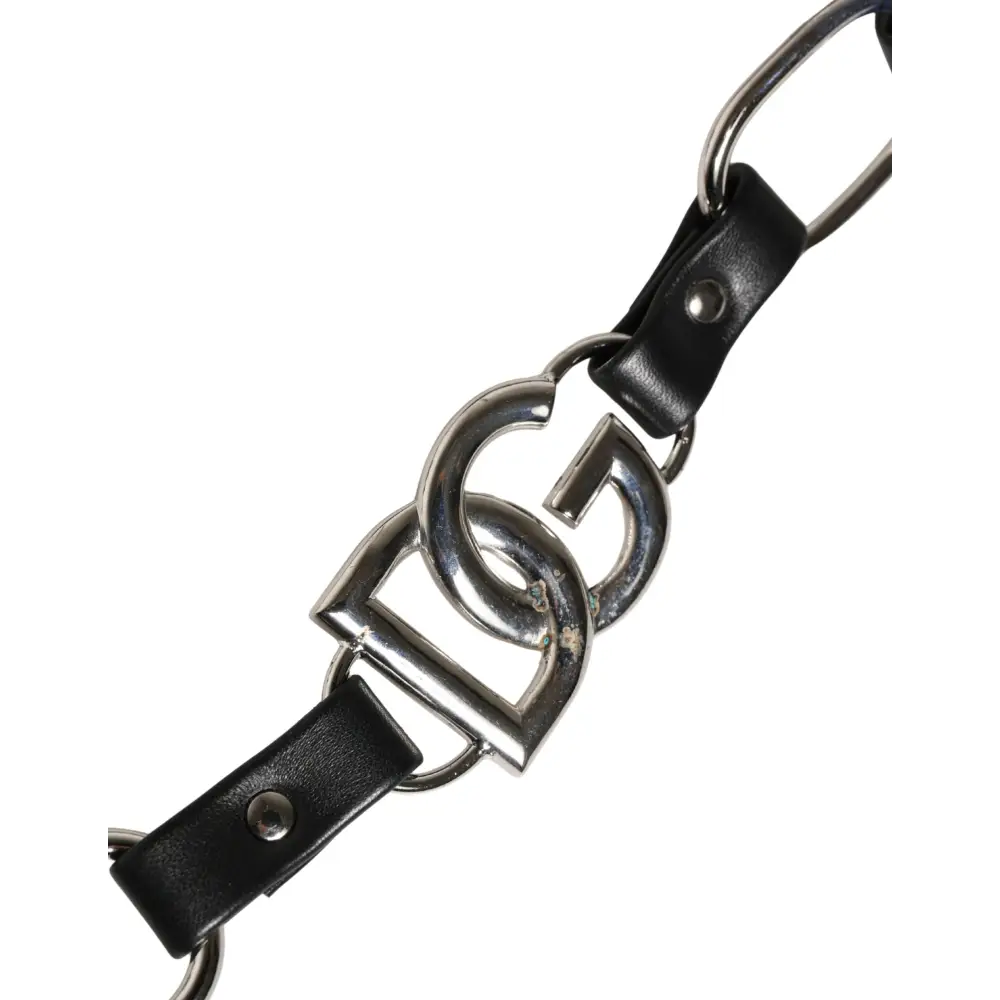 Dolce & Gabbana gabbana black leather strap with silver clasp