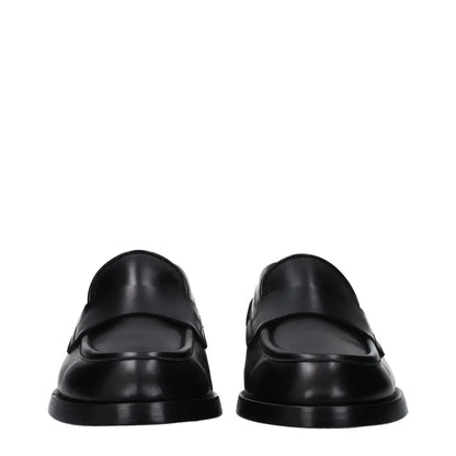 Dolce & Gabbana Black Leather Slip-On Loafers