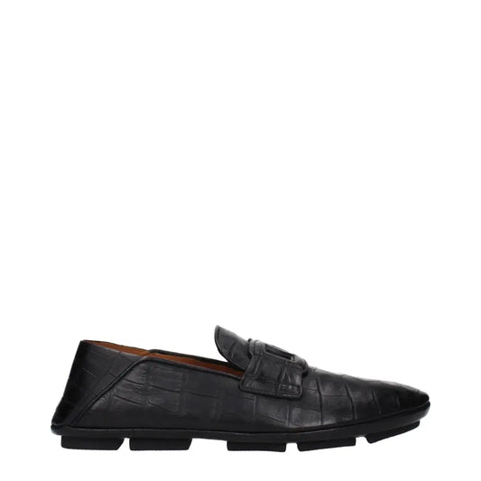 Dolce & Gabbana Black Leather Slip-On Loafers - Loafers