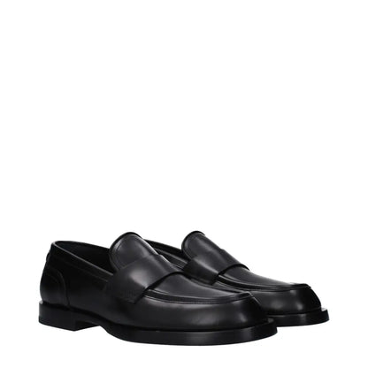 Dolce & Gabbana Black Leather Slip-On Loafers