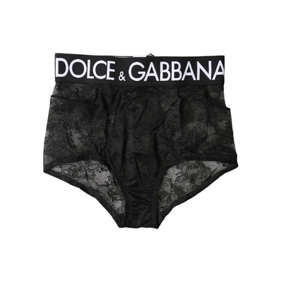 Dolce & Gabbana Black Logo Girdle High Waist Panty Underwear - IT2/S