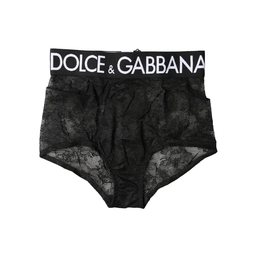 Dolce & Gabbana Black Logo Girdle High Waist Panty Underwear - IT2/S