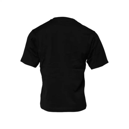 Dolce & Gabbana Black Logo Patch Cotton Crew Neck T-shirt