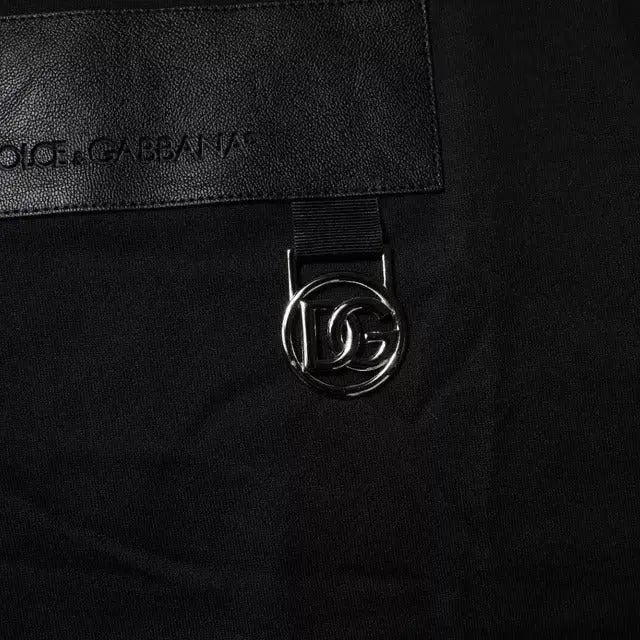 Dolce & Gabbana Black Logo Patch Cotton Crew Neck T-shirt