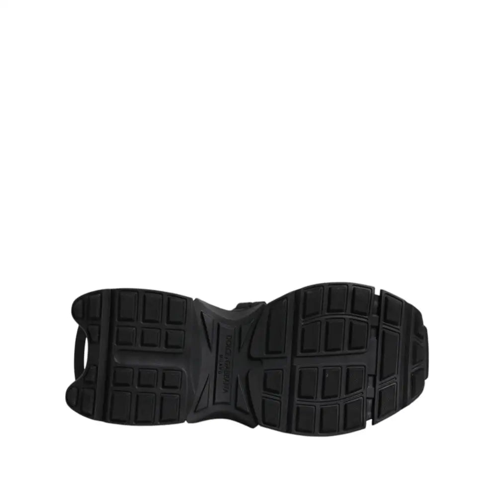 Dolce & Gabbana Black Low Top Space Lace Up Sneakers Shoes
