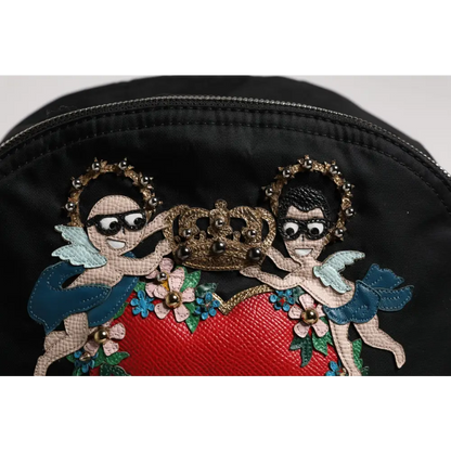 Dolce & Gabbana Black Nylon #DGFAMILY Embellished Backpack VULCANO