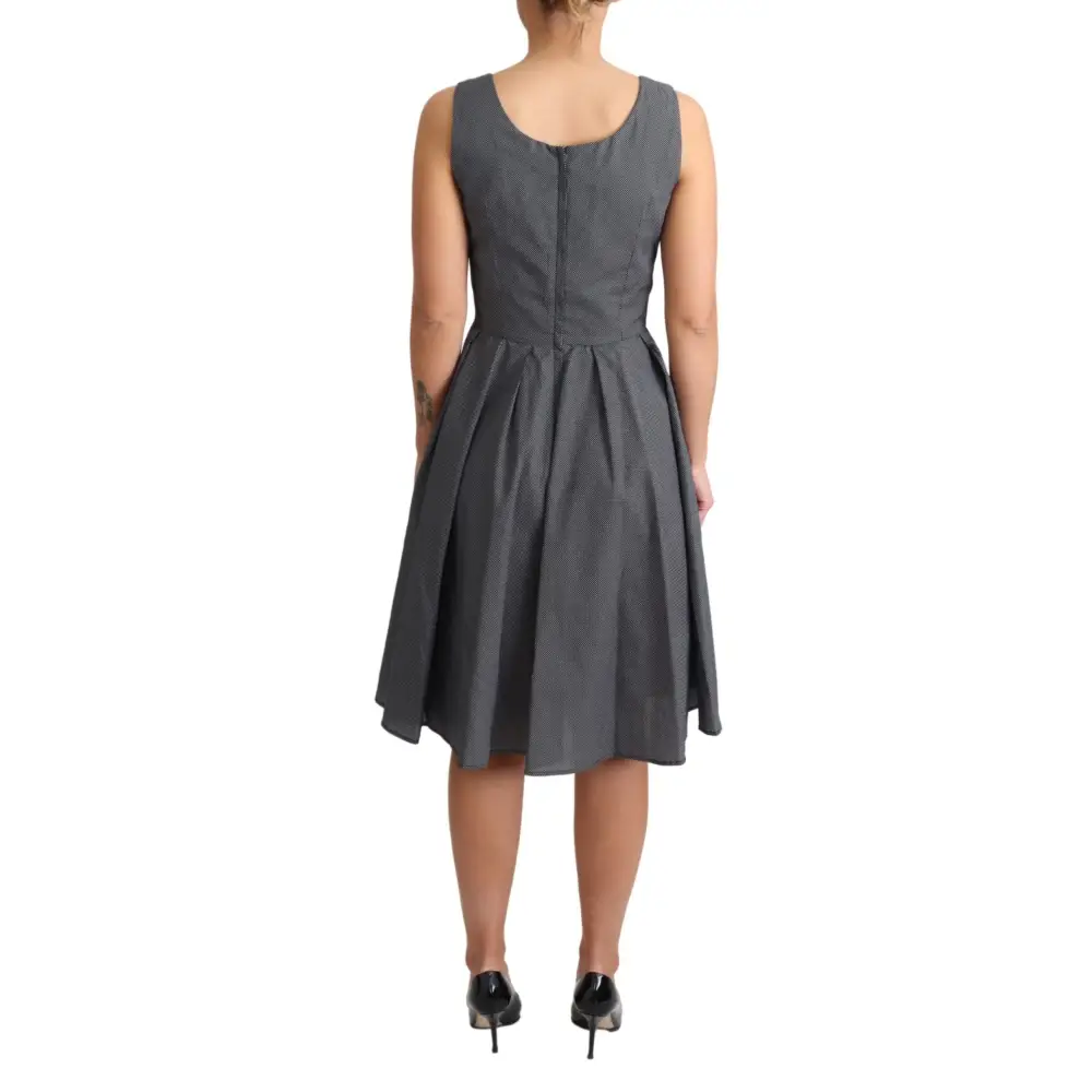 Dolce & Gabbana Black Polka Dotted Cotton A-Line Dress