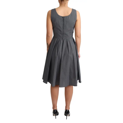 Dolce & Gabbana Black Polka Dotted Cotton A-Line Dress