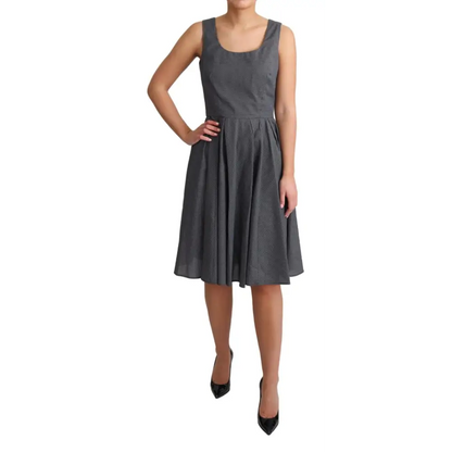 Dolce & Gabbana Black Polka Dotted Cotton A-Line Dress