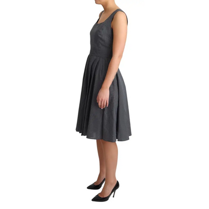 Dolce & Gabbana Black Polka Dotted Cotton A-Line Dress