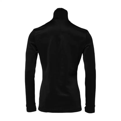 Dolce & Gabbana Black Polyester Turtleneck Pullover Sweater