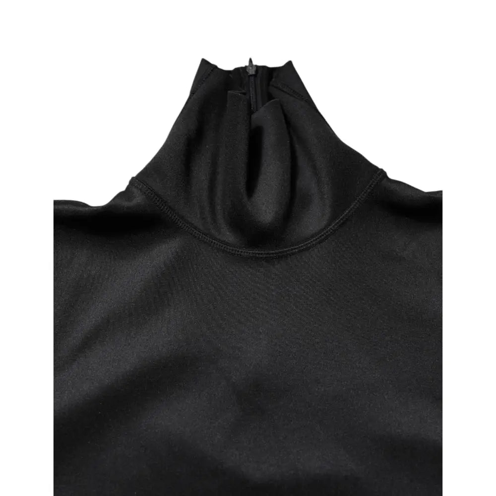 Dolce & Gabbana Black Polyester Turtleneck Pullover Sweater