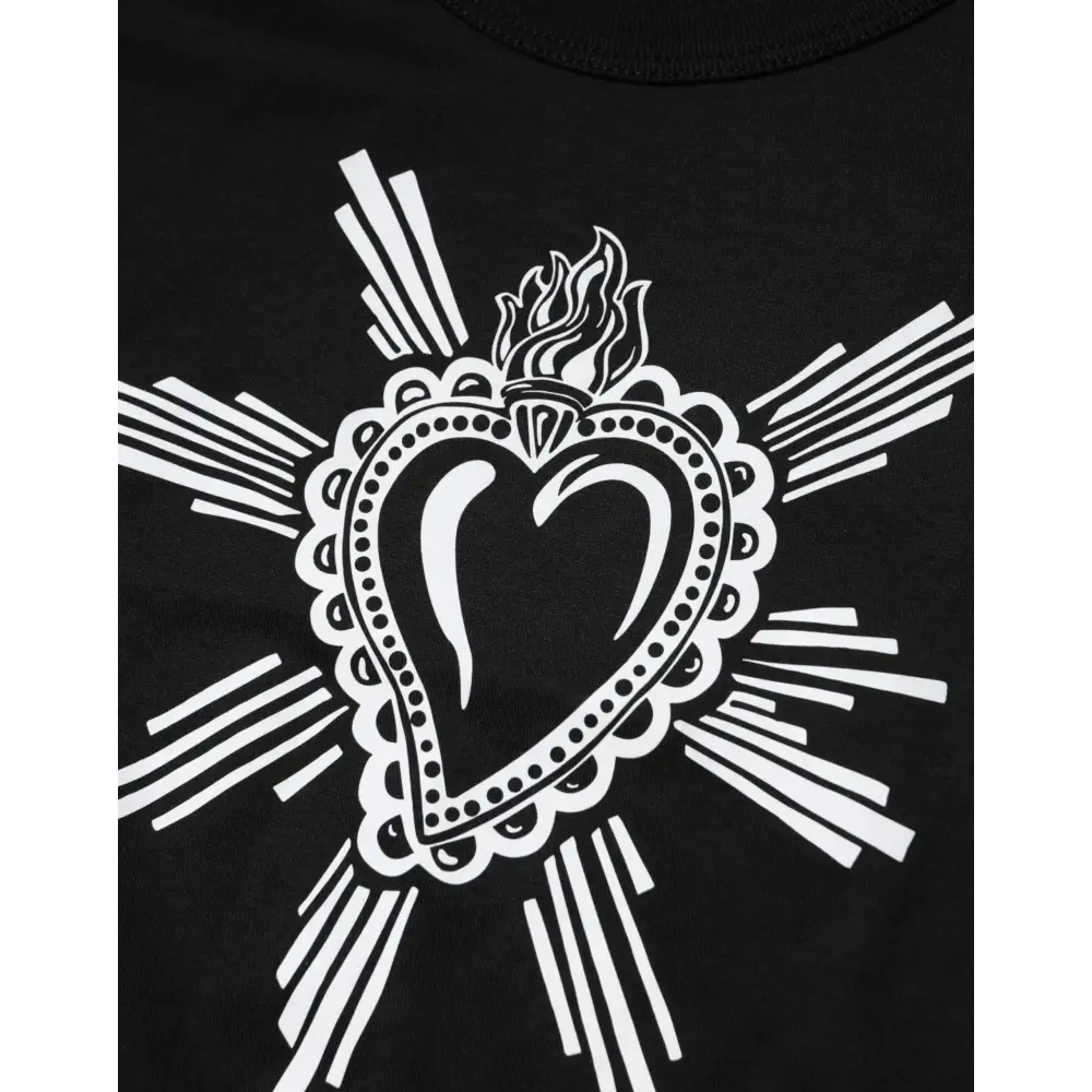 Dolce & Gabbana sort sacred heart T-shirt i 100% bomuld